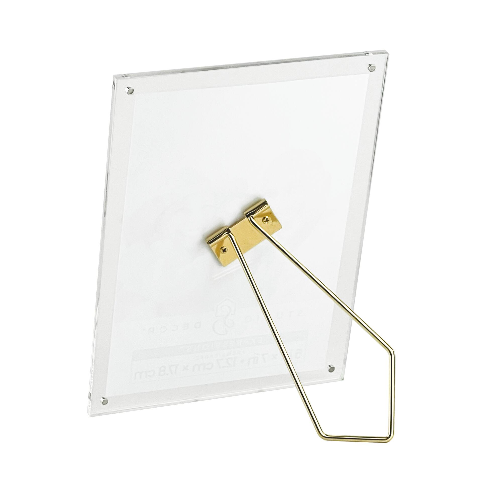 Expressions™ Clear Acrylic Float Frame with Gold Metal Easel by Studio Décor